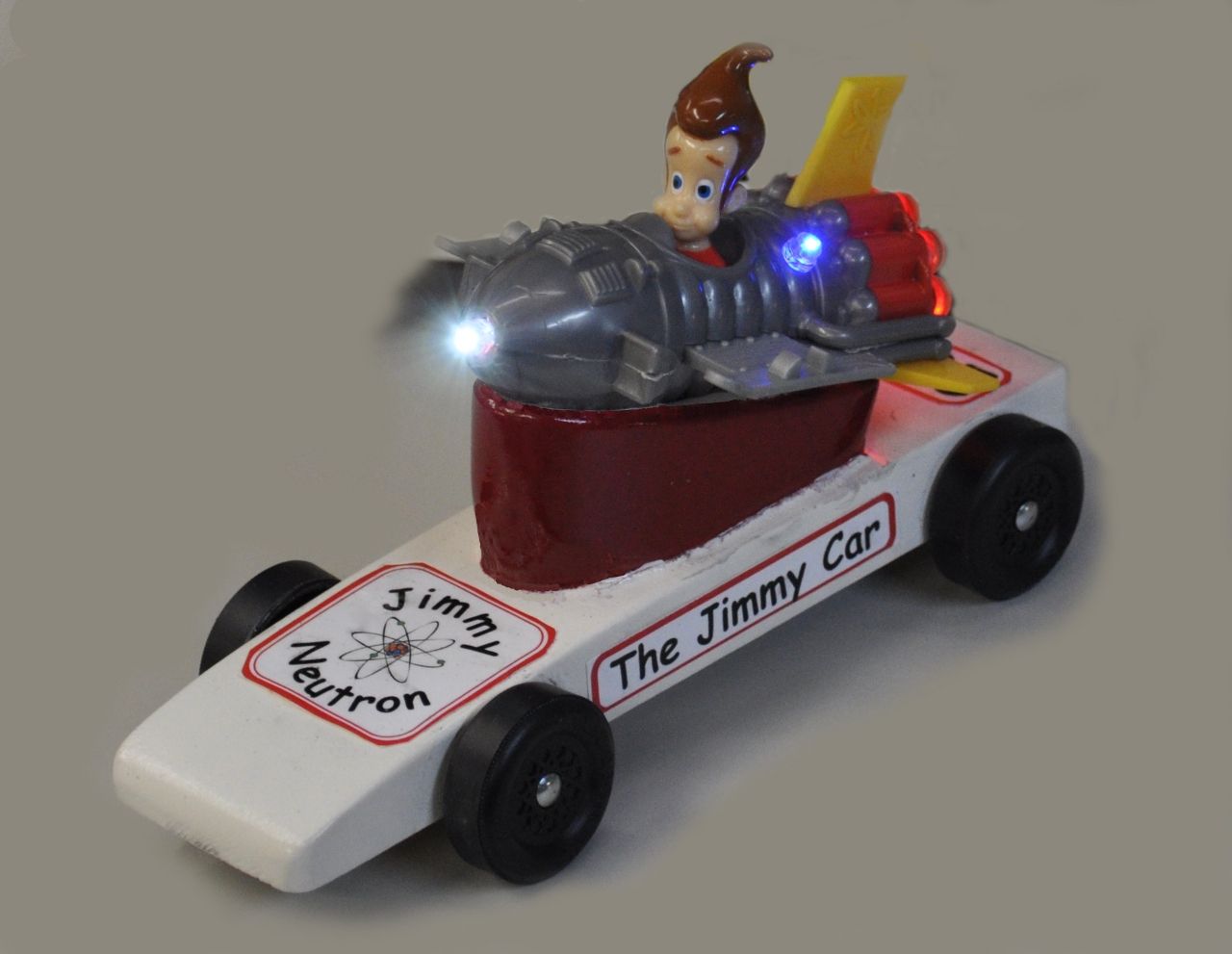 Pinewood Derby Car With LEDs and Jimmy Neutron