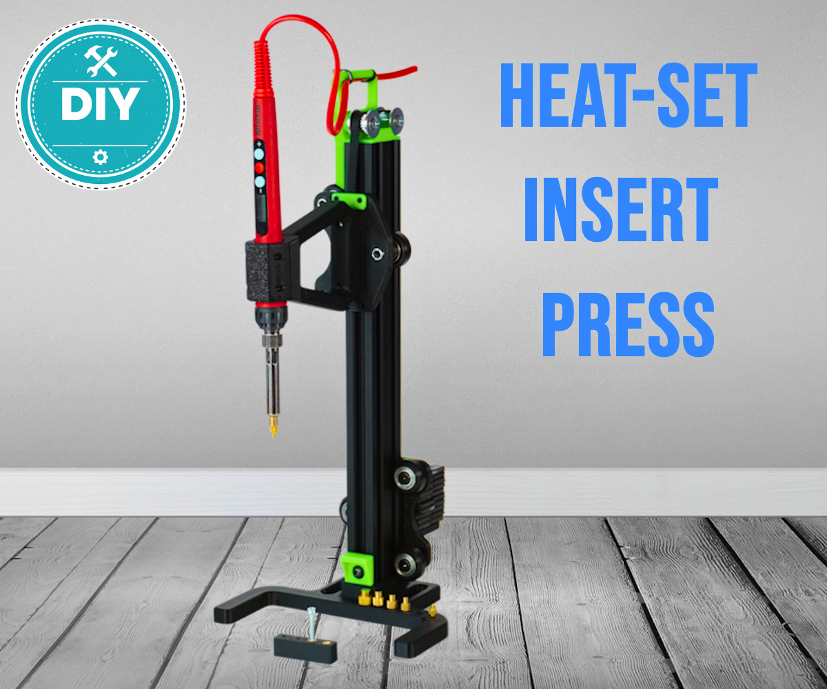 DIY Heat-Set Threaded Insert Press for 3D Printed Parts