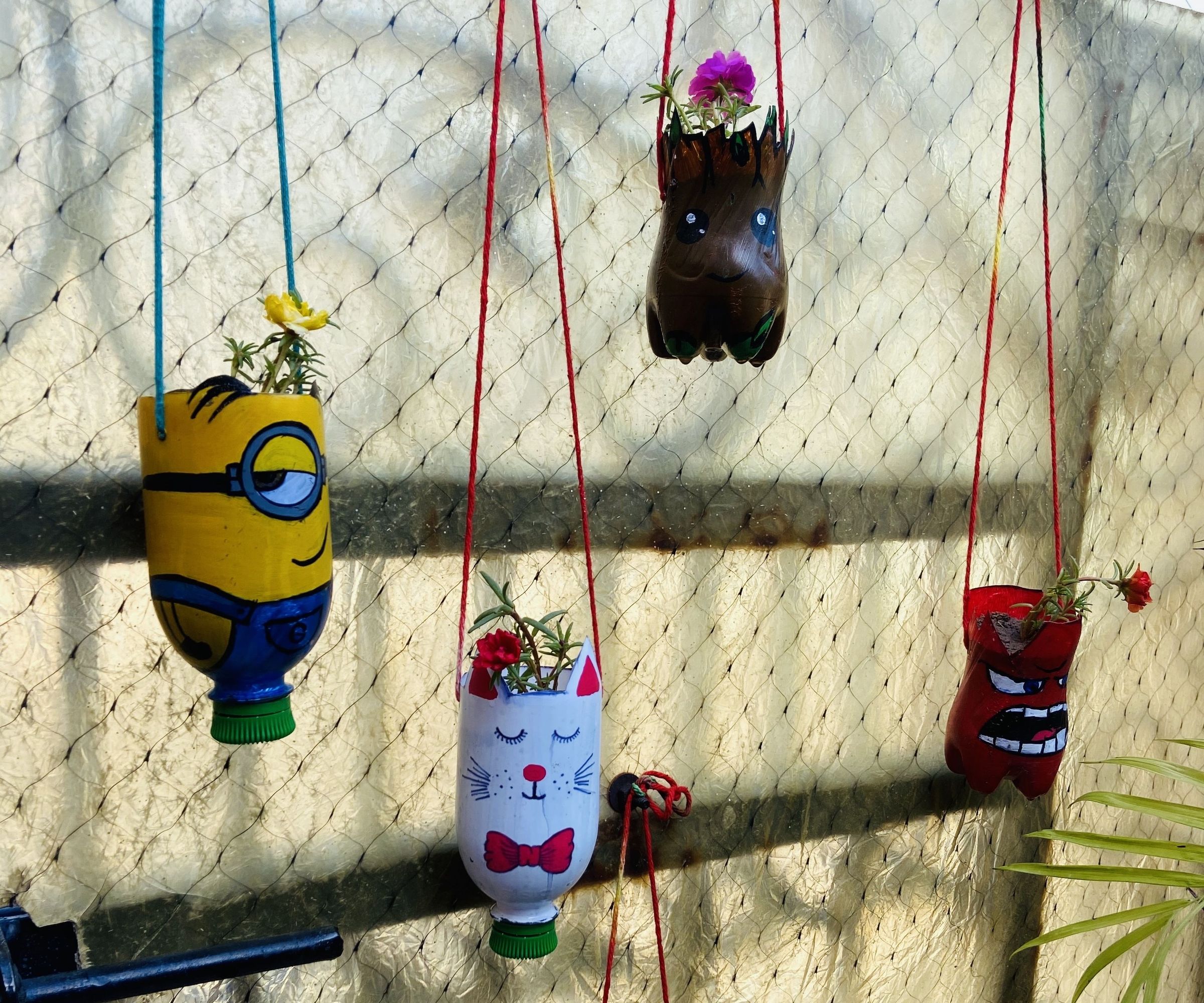 Planters Made From Used Plastic Bottles