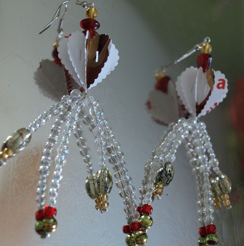 Upcycled Paper Bead Earrings