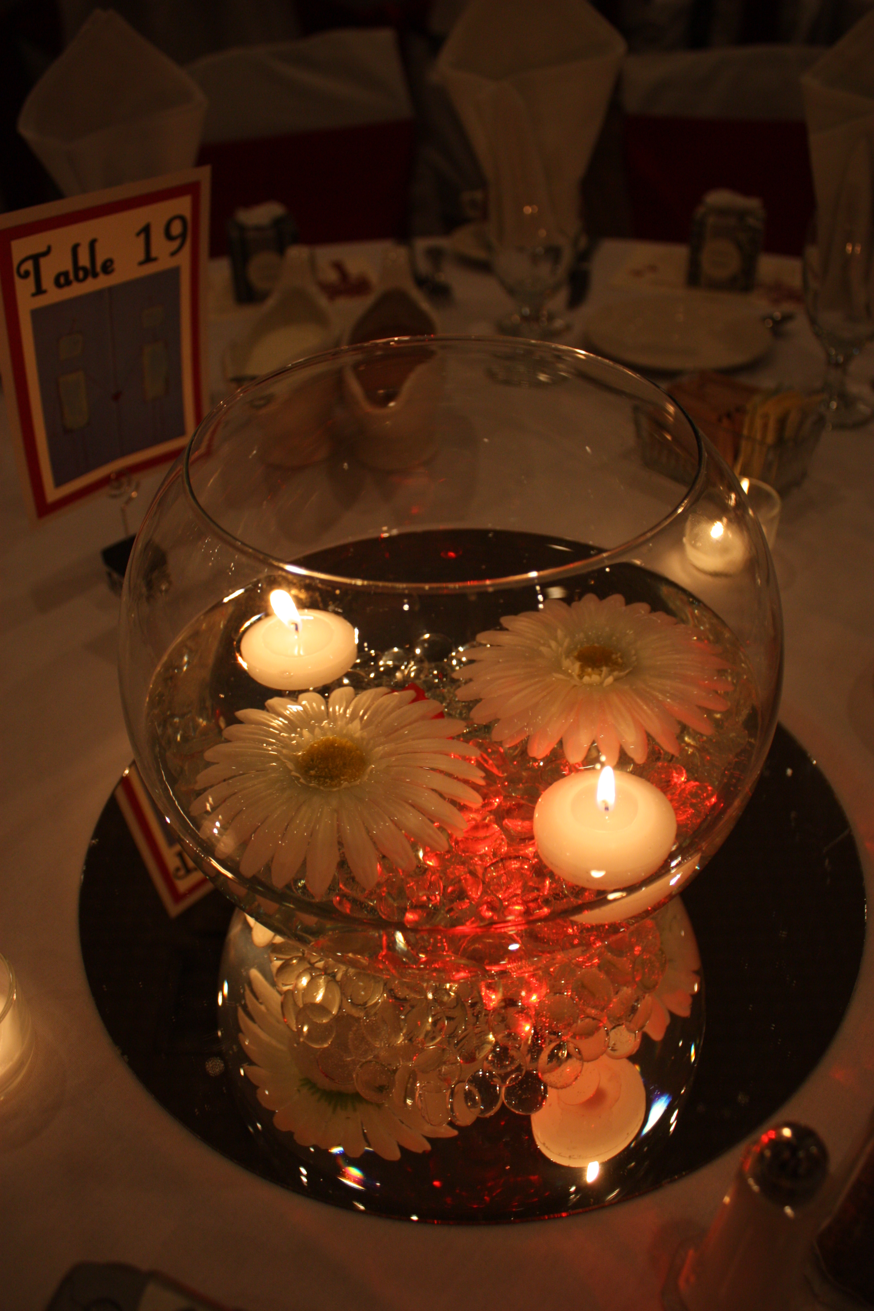 Floating Silk Daisies for Centerpieces