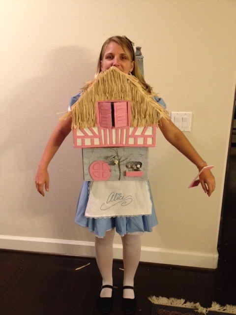 Alice in the White Rabbit's House Costume From Cardboard Boxes