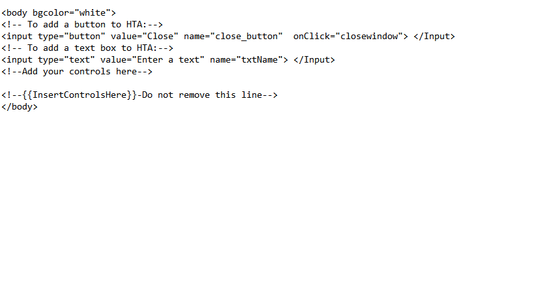 Designing a Simple HTML Application (HTA)