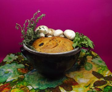 Spring Herbal Bread - in a Pot - Very Aromatic and Healthty
