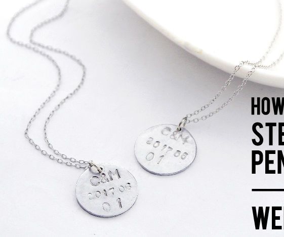 DIY Tutorial - DIY Tutorial - How to Make Sterling Silver Pendant as Wedding Gift(wedding monogram initial disc)!