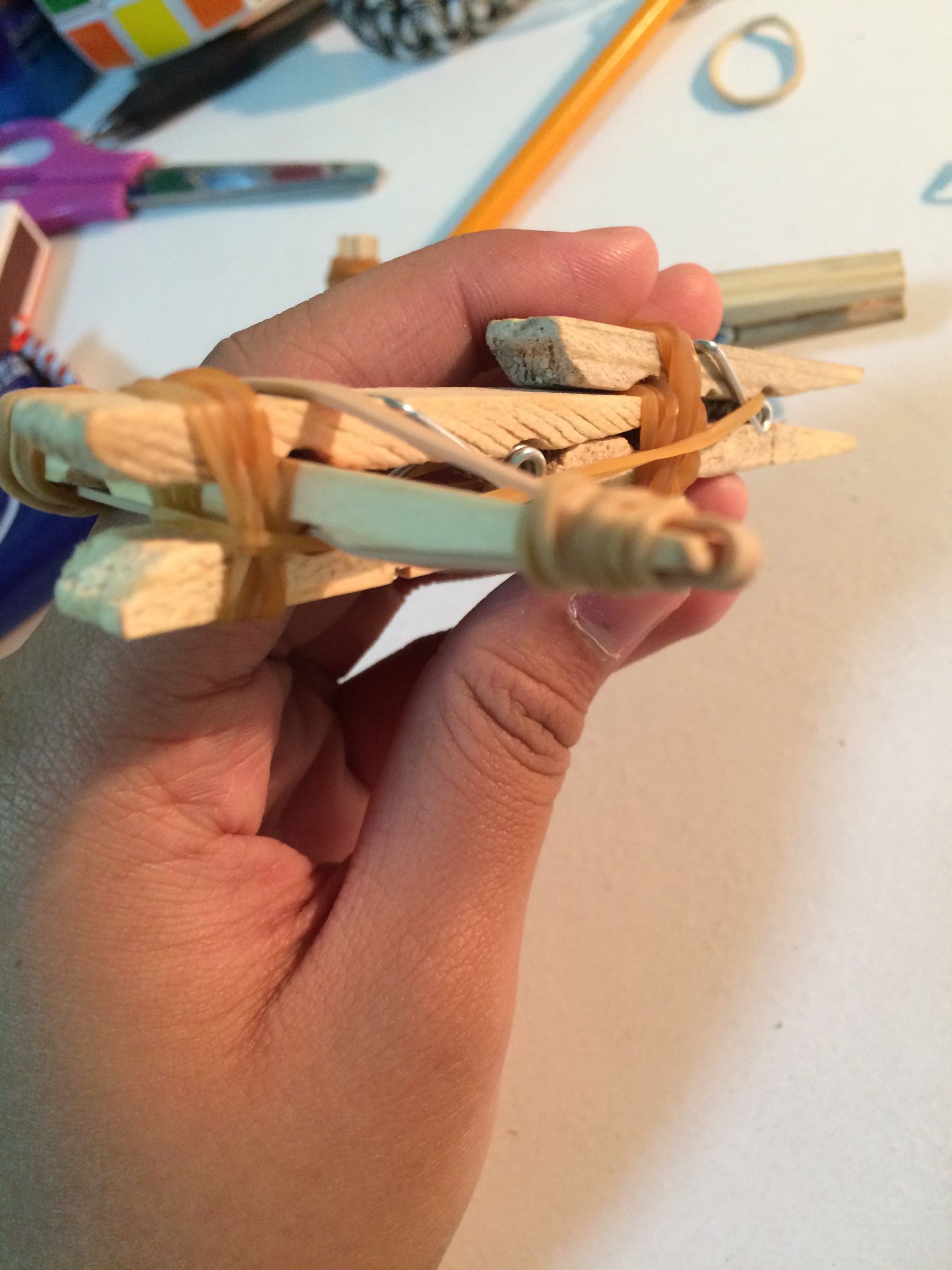 How to Make a Mini Clothespin Crossbow 7 Steps Instructables