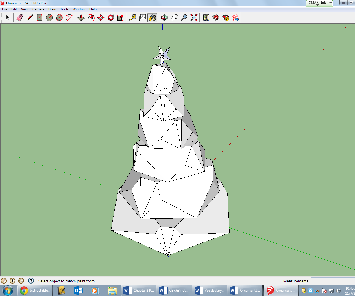 3-D Crytal Christmas Tree Ornament