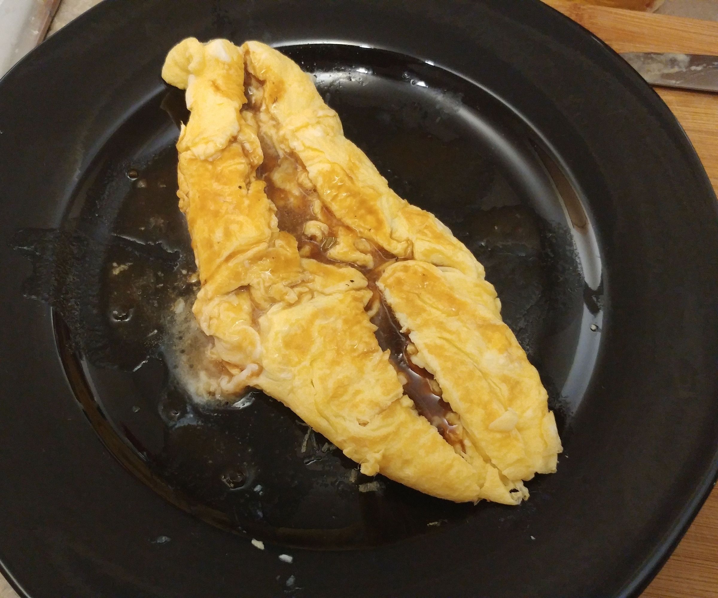 Lava Omelette and Home Made Tonkatsu Sauce