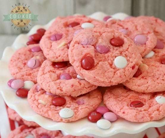 Strawberry Cake Mix Cookies