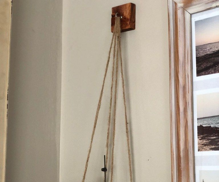 Rustic Wood Hanging Shelf