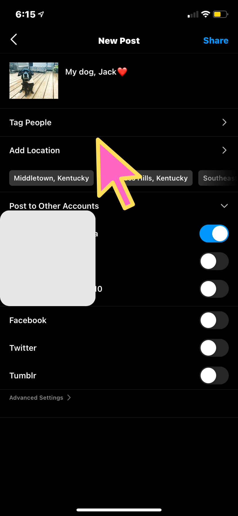 Tag People/ Add Your Location