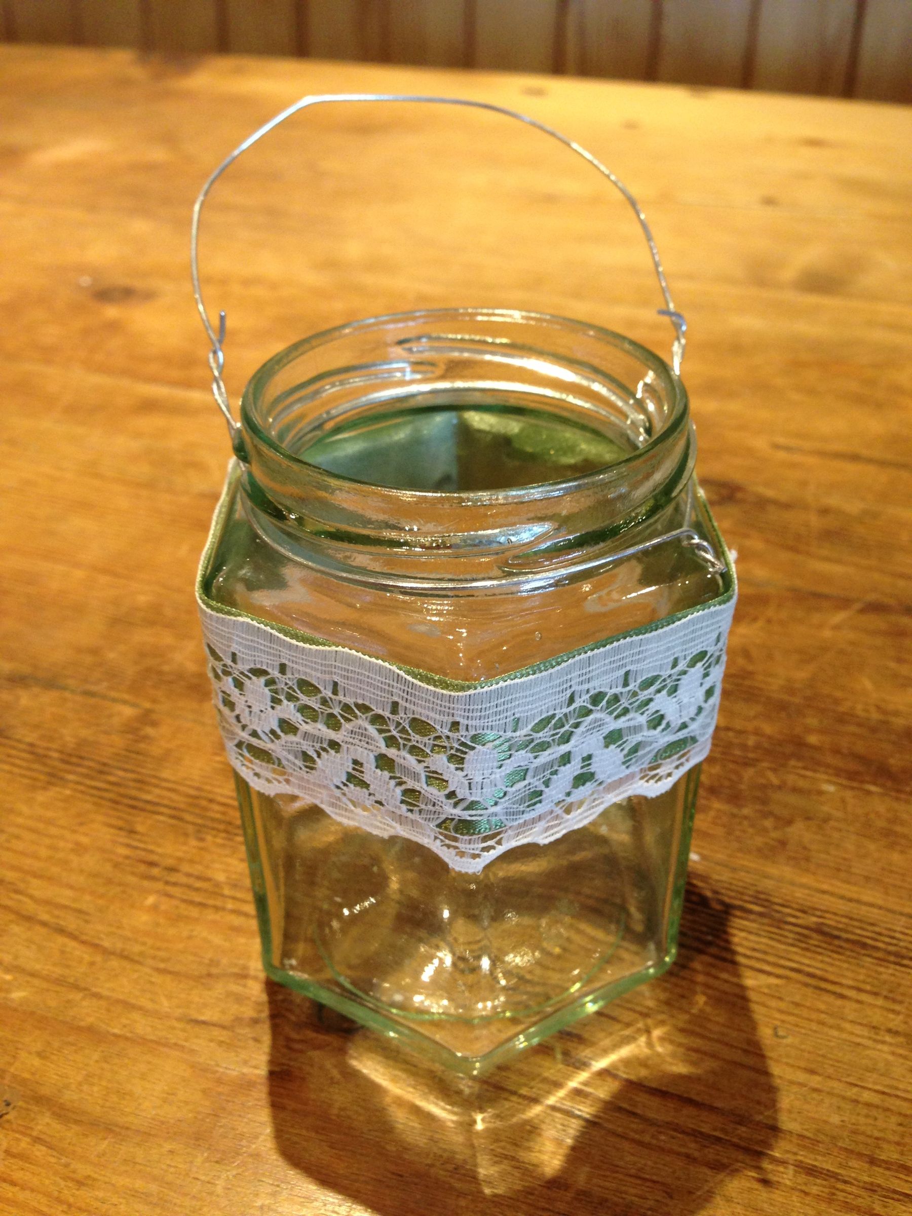 Vintage Style Lace Jam Jar Candle Holders 4 Steps Instructables