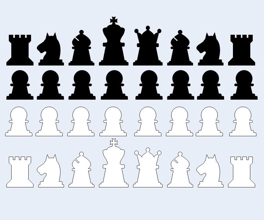 Patterns for 2D Chess Pieces