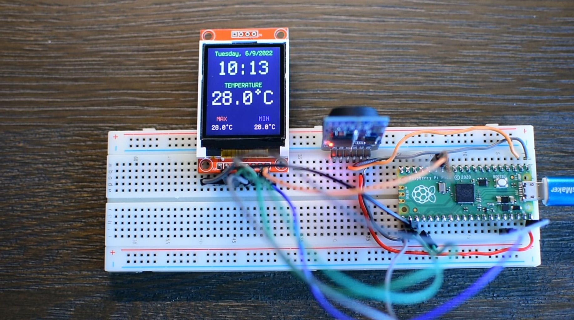 Raspberry Pi Pico Thermometer & Clock : 5 Steps (with Pictures ...