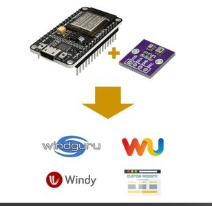 ESP8266 IOT WEATHER STATION (Windguru, Windy.com, WUnderground...)