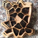 Cell-inspired wooden sculpture prototype