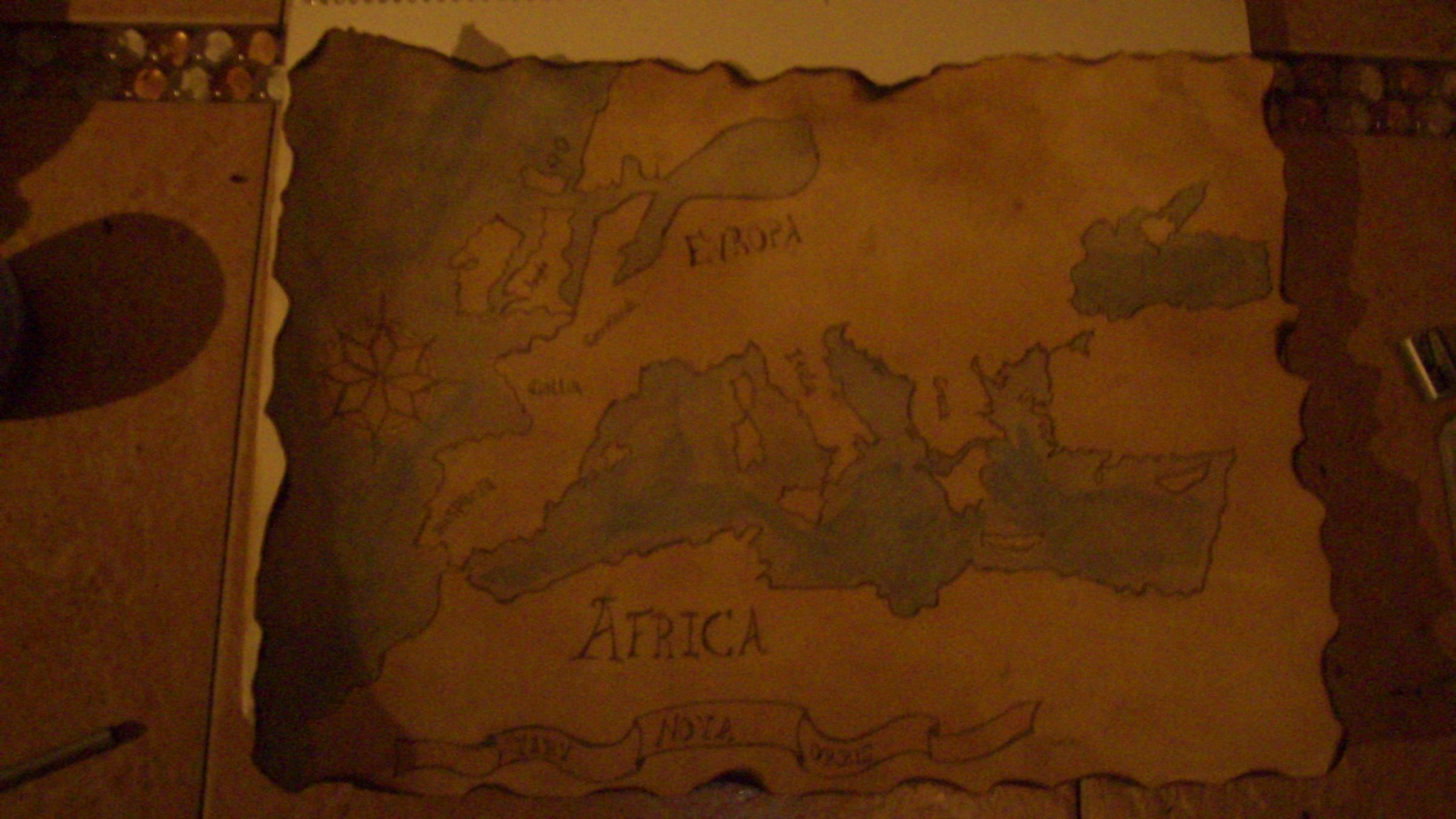 Old Looking Map Made With Coffee