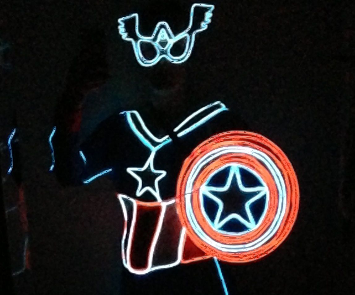 Mrs Captain America Glow Costume