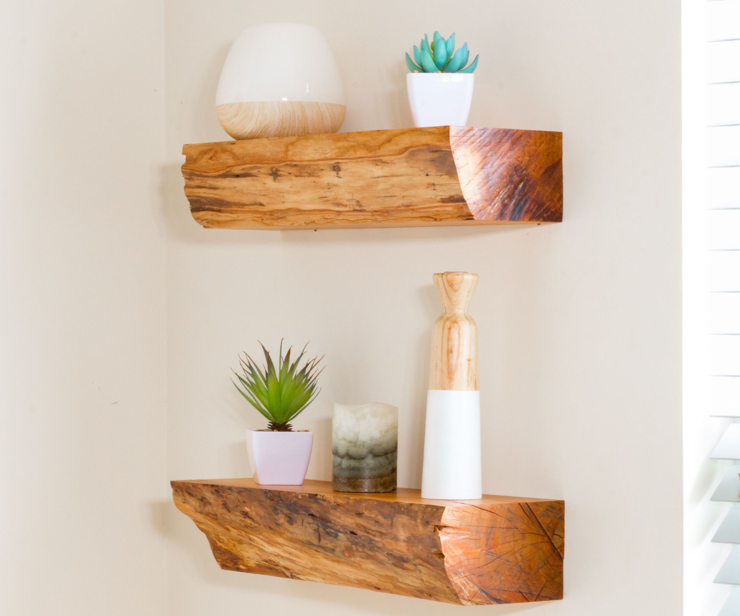 Turn Firewood Into Floating Shelves
