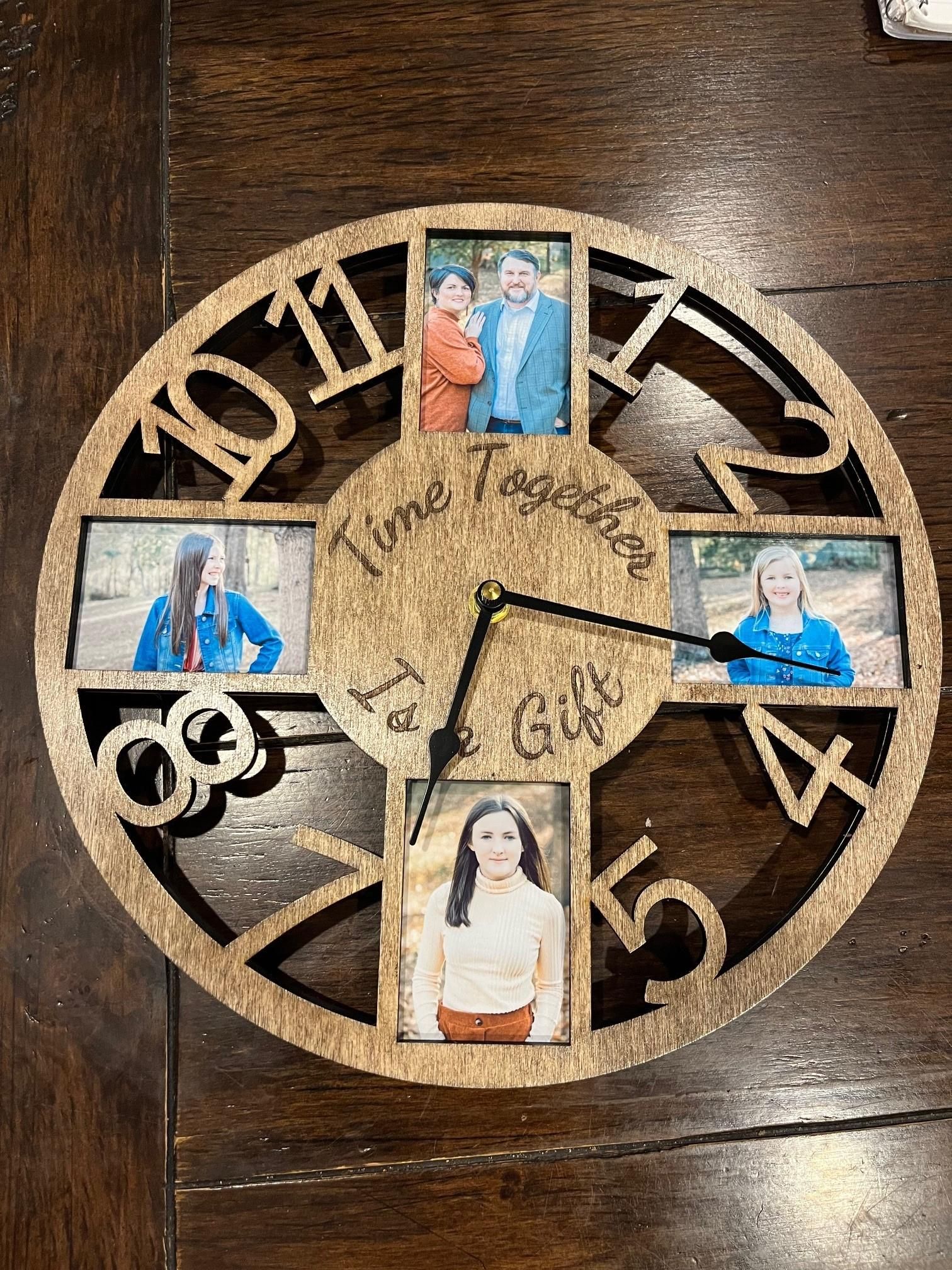 Custom Wooden Clock With Incorporated Picture Frames : 15 Steps (with ...