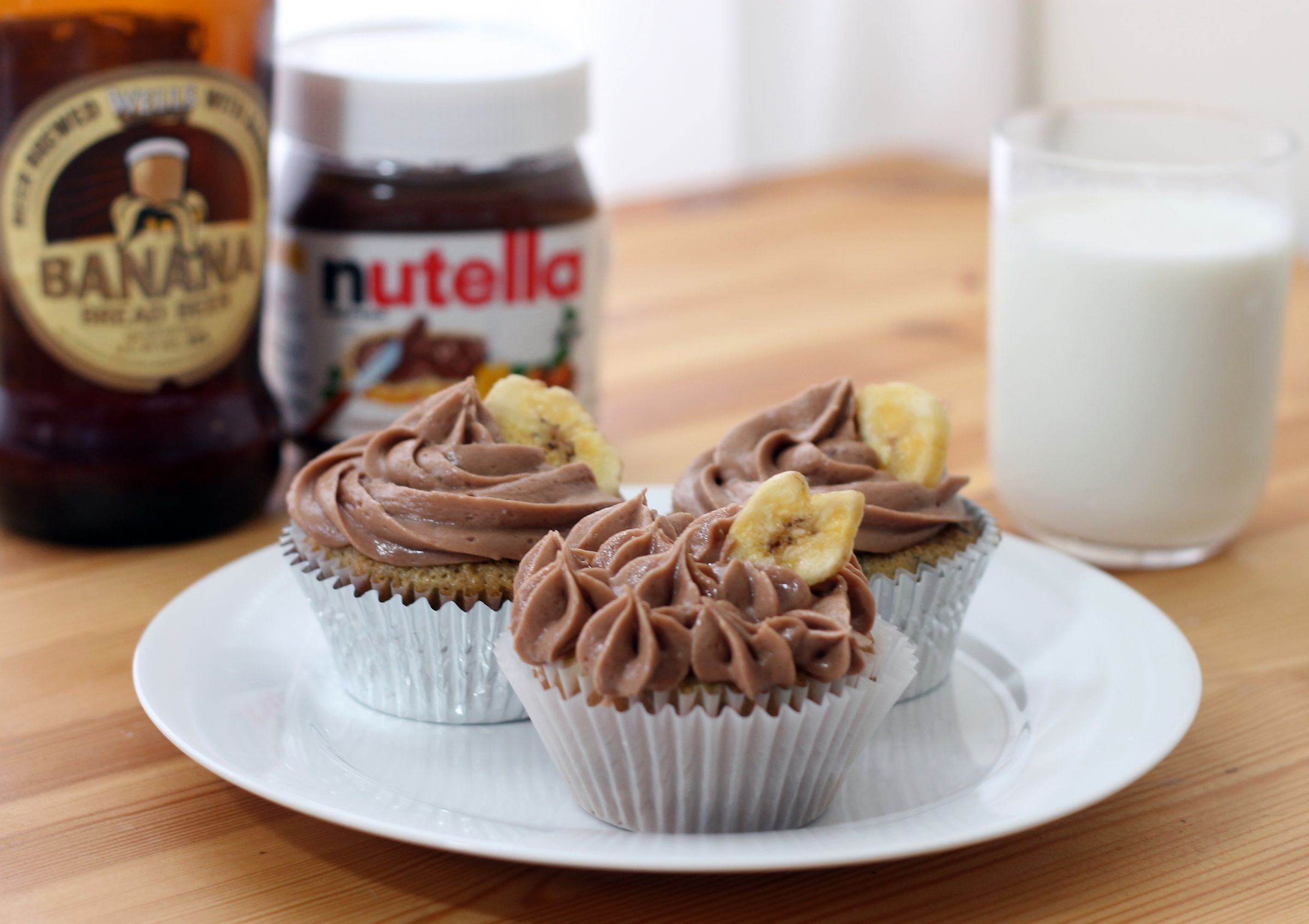 Banana Beer Nutella Cupcakes