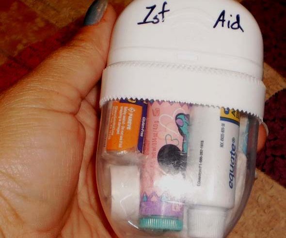 Car 1St Aid Kit in a Large TicTac Box