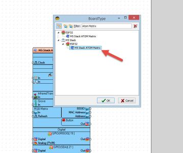 Start Visuino, and Select the Atom Matrix Board Type