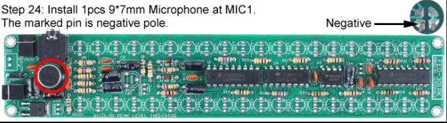 Install 1pcs 9*7mm Microphone at MIC1