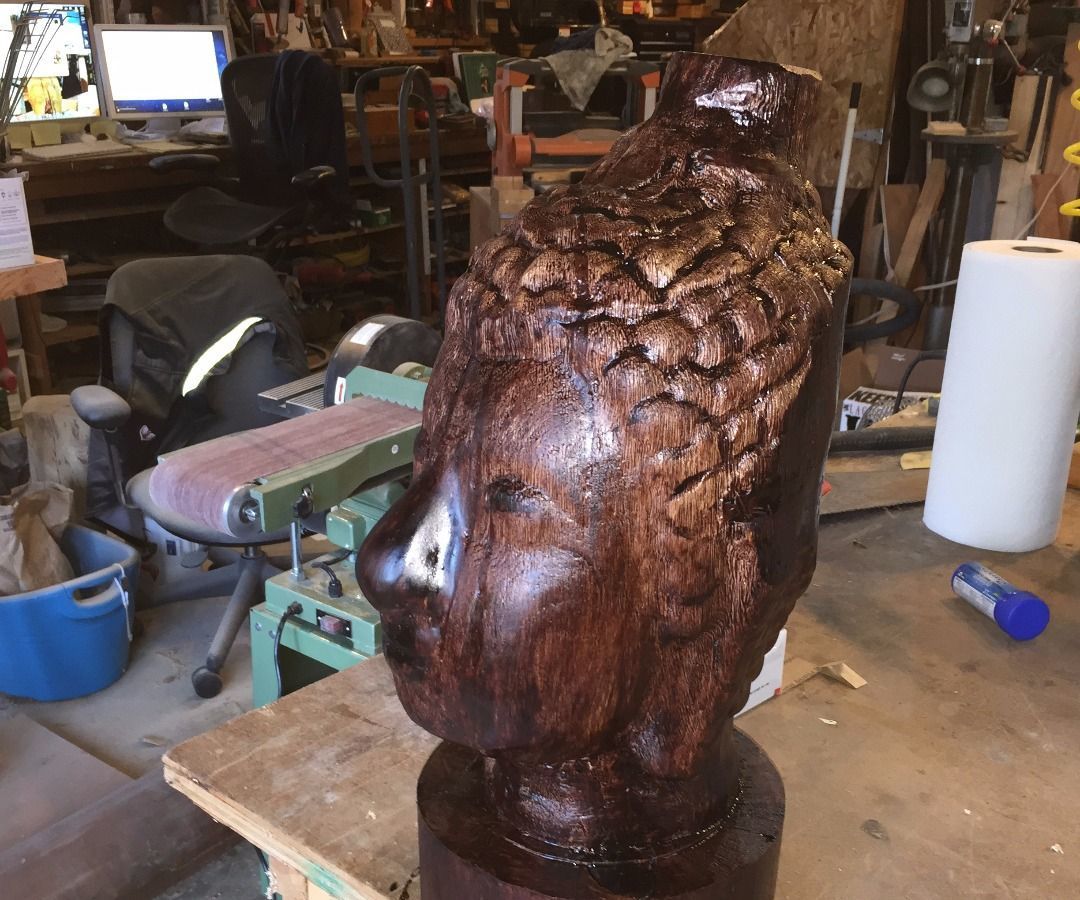 Transform an Oak Log Into a Buddha Head