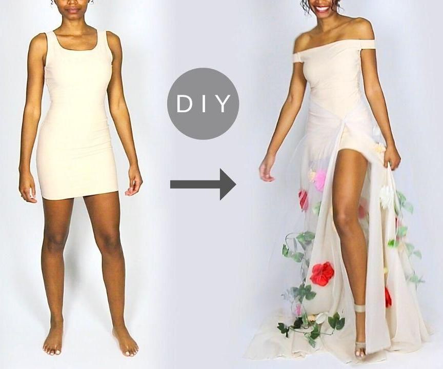 How to Make a DIY Flower Gown Out of Basic Shapewear 4 Steps (with