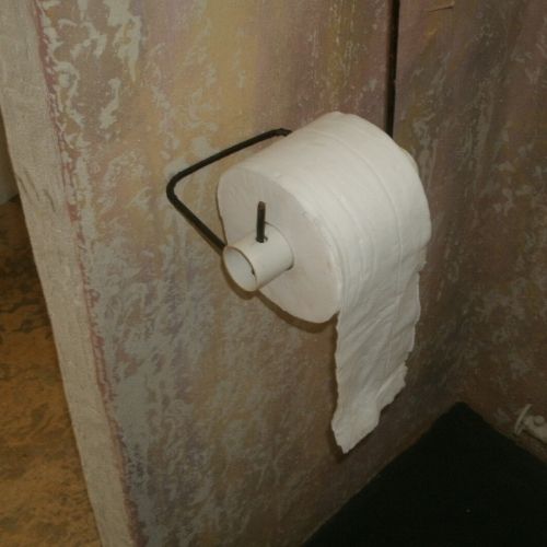 Hanging Toilet Paper -- Rebar and PVC