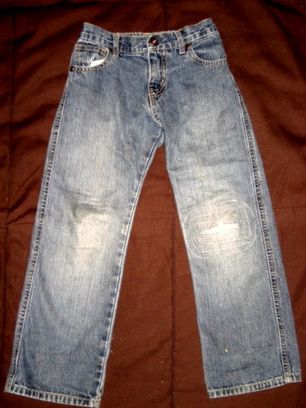 Patching Knee of Jeans
