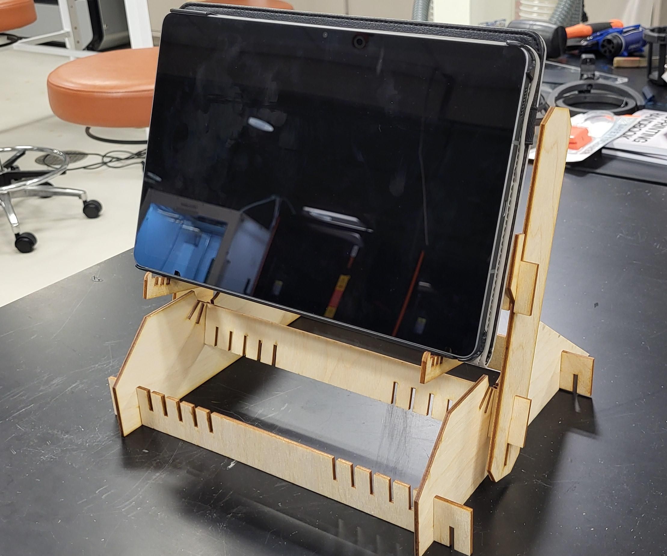 Laser Cut Adjustable Wood Tablet Stand