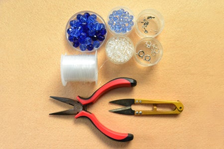 Supplies Needed in Making the Handmade Blue Glass Bead Necklace: