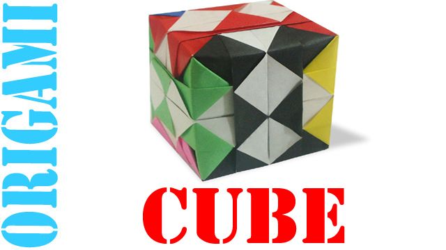 How to Make an Origami 3D Checkered Cube 2 (Hexahedron)!
