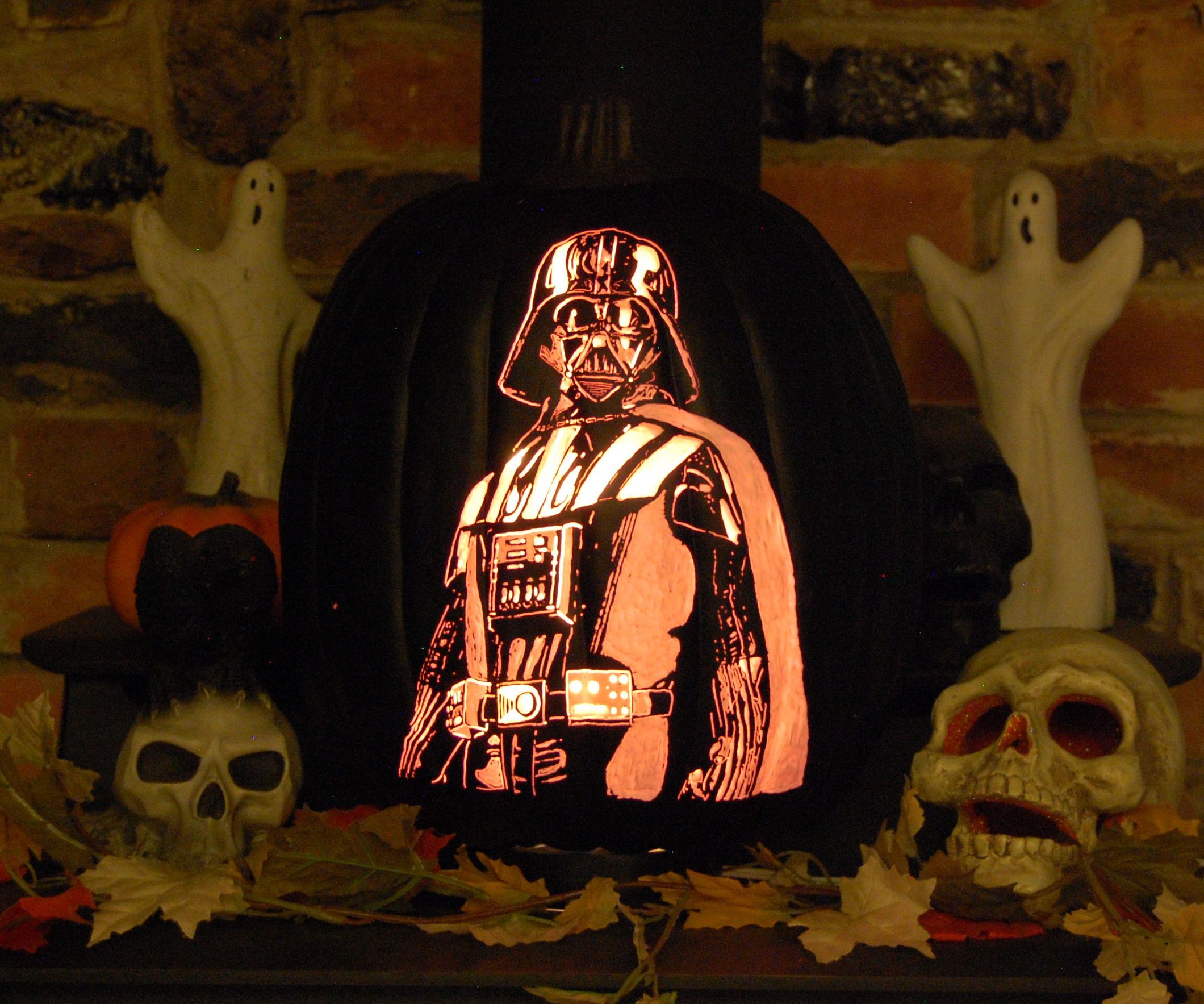 Carving Darth Vadar Using a Craft Pumpkin