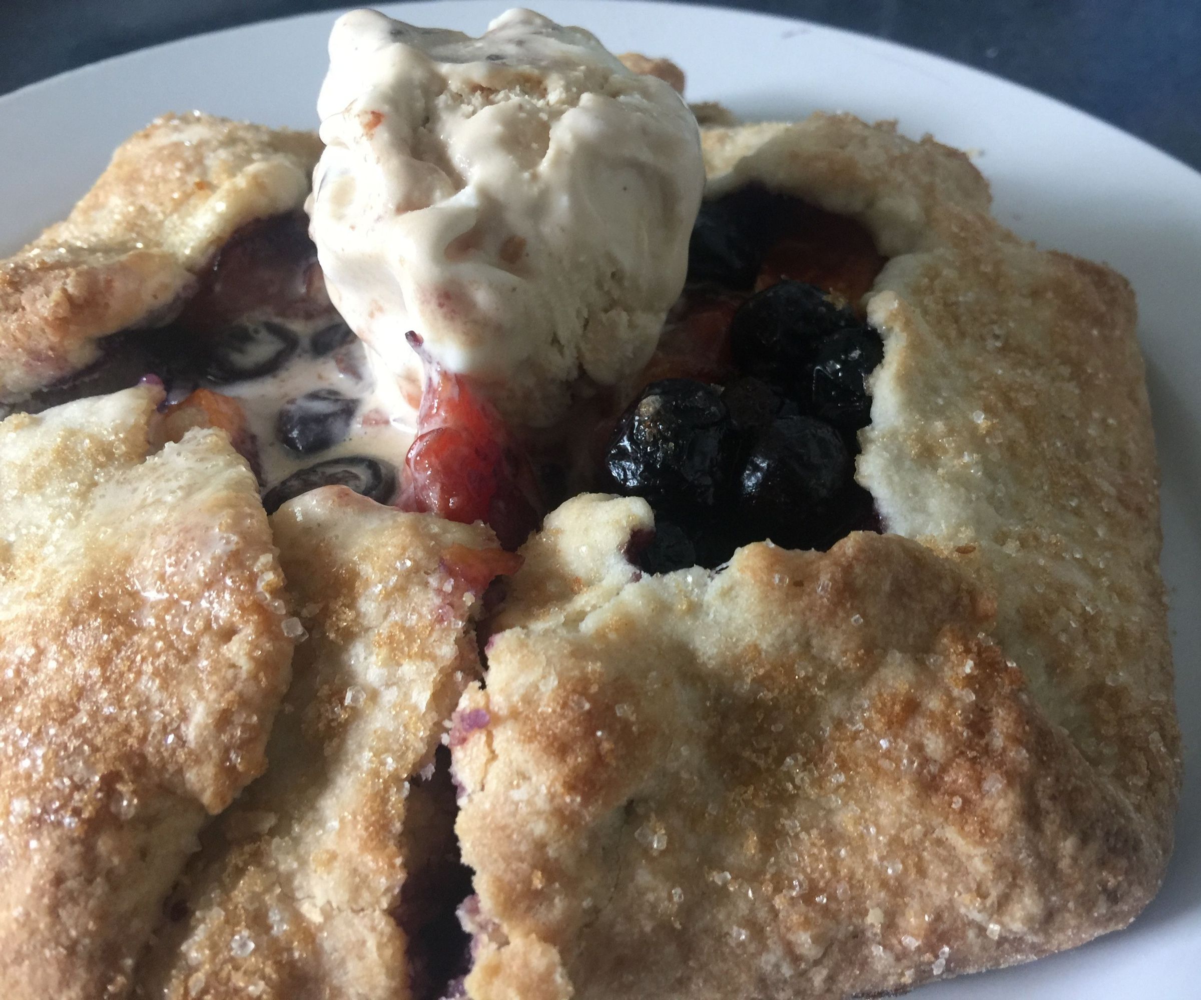 Blueberry Papaya Ice Cream Pie