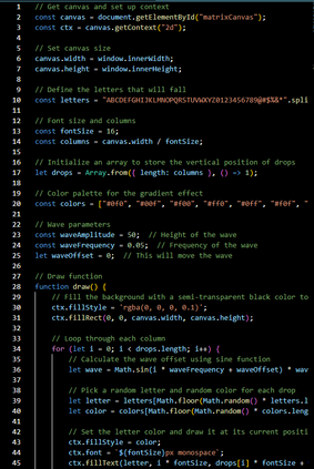 Matrix Block Aniamtion Code Css Wave-Pattern Matrix Rain Animation With HTML, CSS, and JavaScript : 4 ...