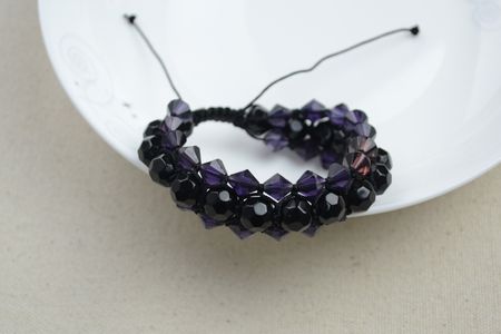 Cut Off Extra Threads With Leaving One at Each Side, So the Finalized Beaded Bracelet Is Like This: