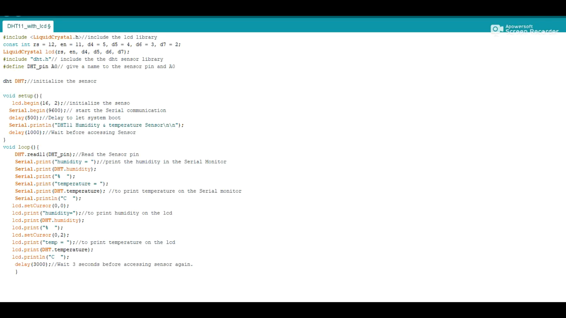 Temperature and Humidity Sensor With Arduino and Lcd Display : 4 Steps ...