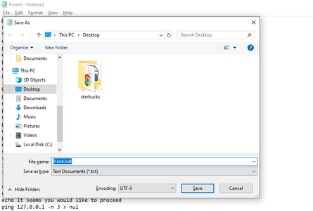 Save the File With a .bat Extension