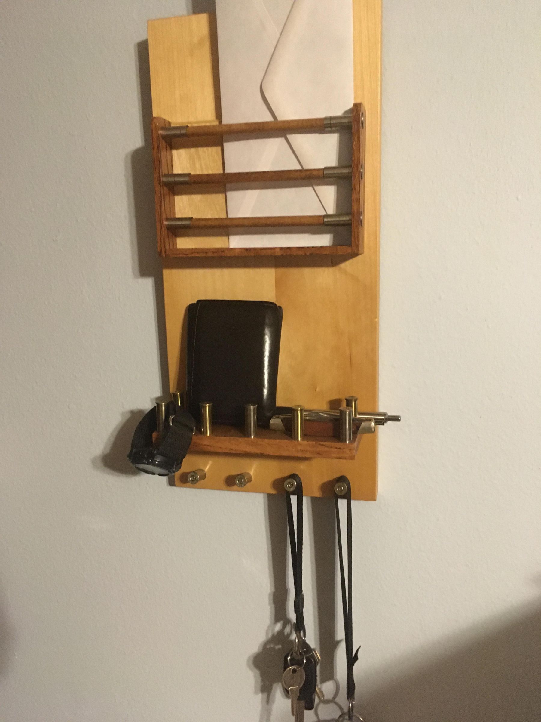 Key and Letter Holder With .38 Cartridges