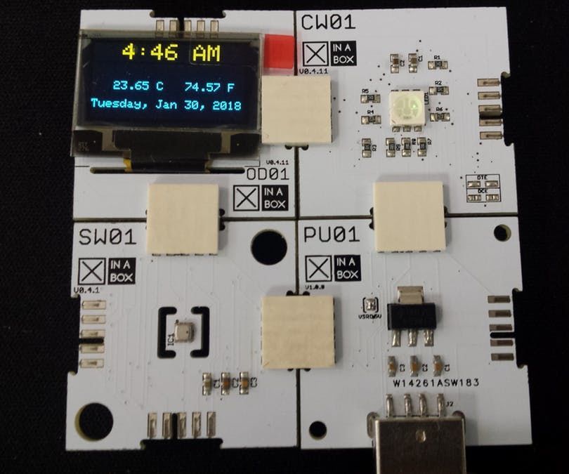 Date, Time & Temperature Display Using XinaBox
