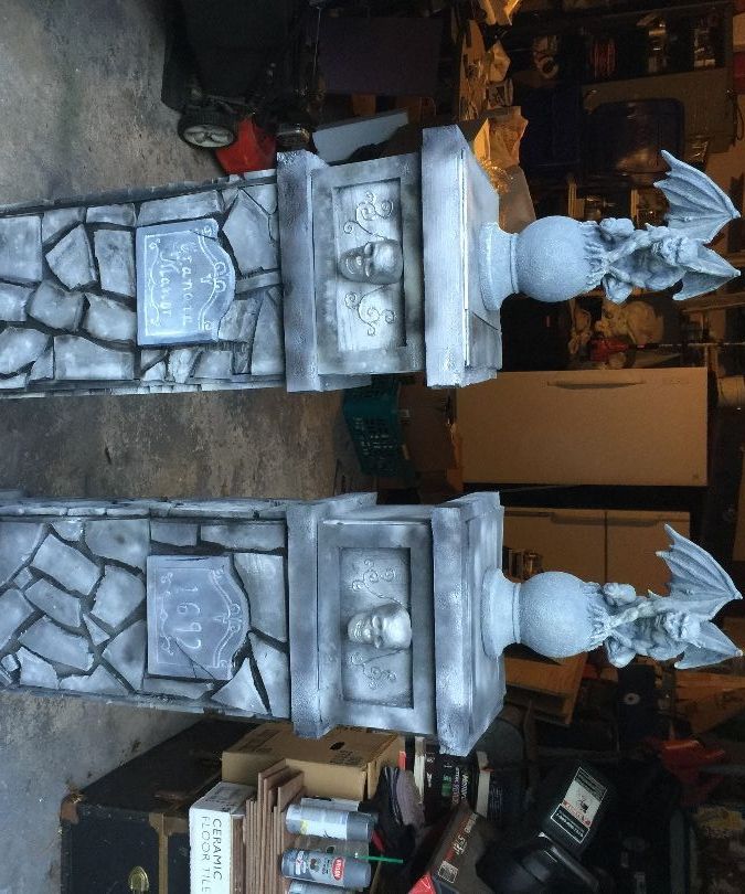 Stone Gargoyle Entrance Columns