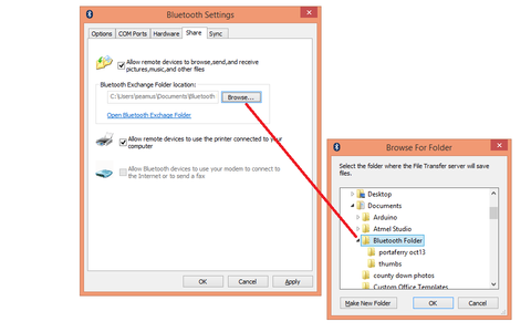2.1. Set Up a Shared Bluetooth Folder
