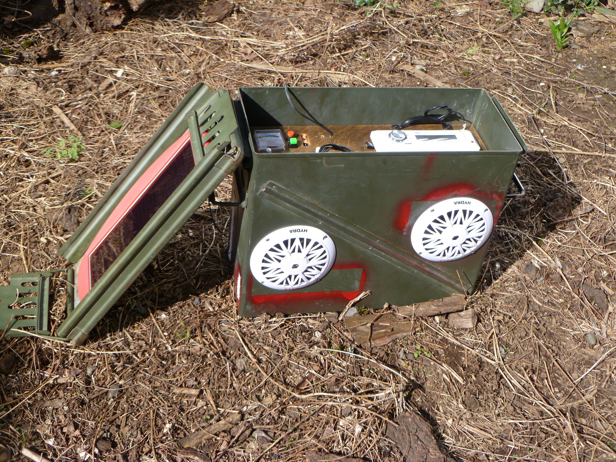 Waterproof, Solar BOOMbox AKA: Post Apocalyptic Power Supply