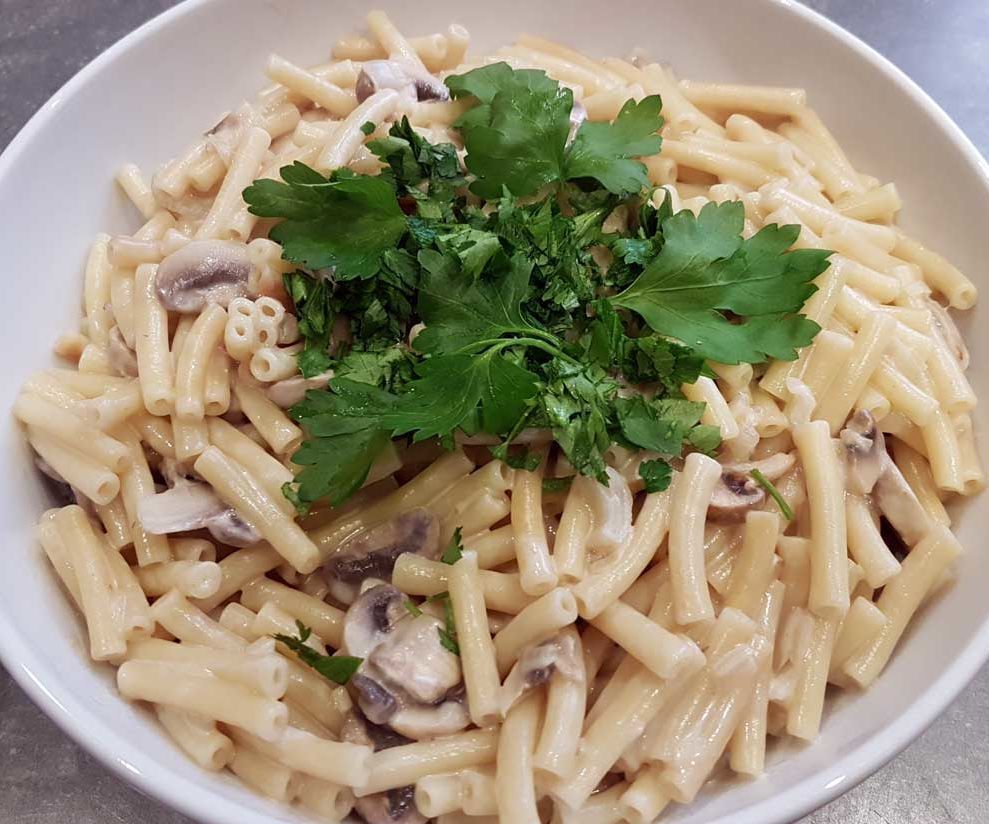 Mushroom Pastasotto, Risotto Style Cooking of Pasta 3 Steps (with