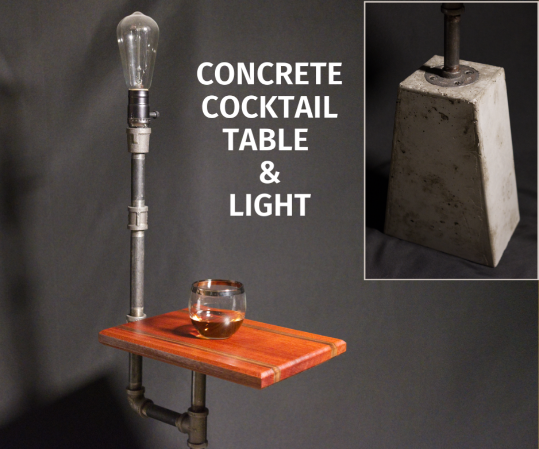 How to Make a Concrete Cocktail Table & Light