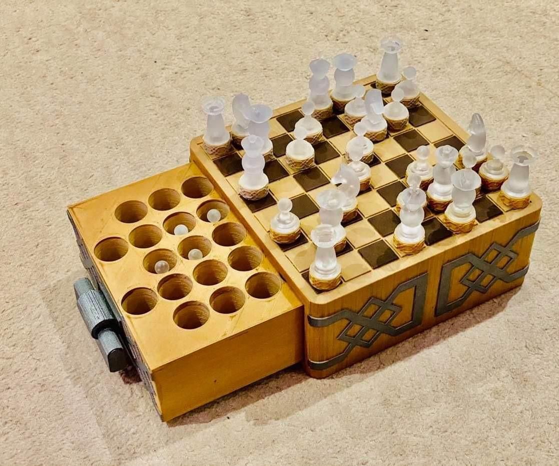 Crystal Medieval Chess Drawer Set (3D Printed)