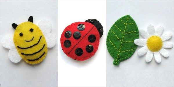 Handmade Cute Insects From Felt Fabric
